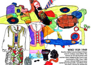 Interior of a modern space with a decorative floor and green accents.