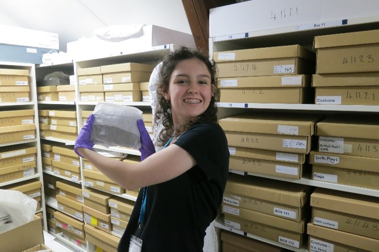 a young lady in museum store