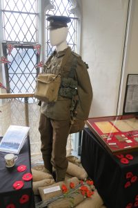 This World War One soldier’s uniform complete with bayonet made a wonderful centrepiece to the exhibit. Thank you to Lionel Digby for generously lending this and many other items from his private collection. It was a privilege to be able to share them with the public.