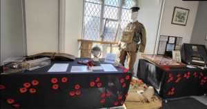 Thank you to David Austin for the use of a mannequin, which allowed us to show the WWI uniform to it’s full effect.