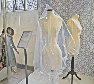 The waist of the wedding dress was so small that we had to have a mannequin custom-made: even a child sized mannequin was too wide