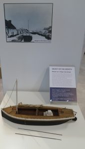 This is a model of a barge used to transport clay between the Stover Canal and the tidal docks at Teignmouth