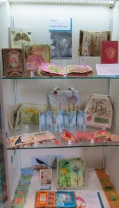 A collection of beautiful hand-made books, made by local artist, Kathie Weedon